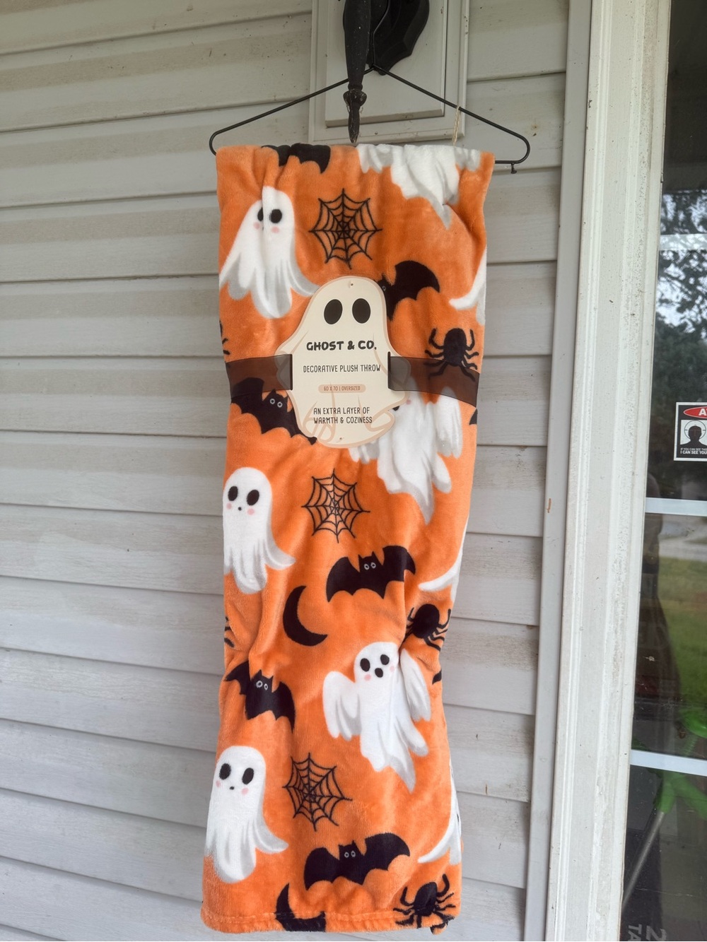 Rare find! Orange Halloween Ghost Plush Throw